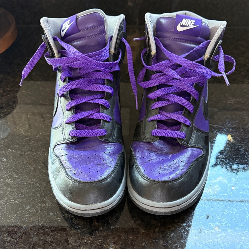 Nike Dunk High x Fragment Design Black and Purple High-Tops